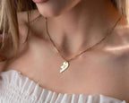 Engraved Broken Heart Necklace: Sterling Silver Couple Necklace