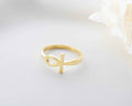 Solid Gold Ankh Ring: Egyptian Cross Jewelry, Handcrafted Gift