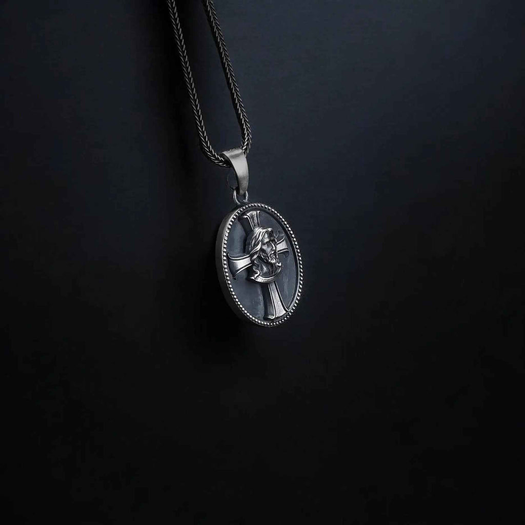 Sterling Silver Jesus Christ Necklace: Religious Christian Pendant