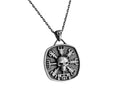 Sterling Silver Viking Vegvisir Skull Necklace: Norse Jewelry