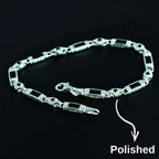 925 Sterling Silver Men's Bracelet: Onyx - Garnet - Navy Blue Zircon Vintage Link Design