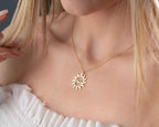 Personalized Sun Necklace: Custom Sterling Silver Name Pendant