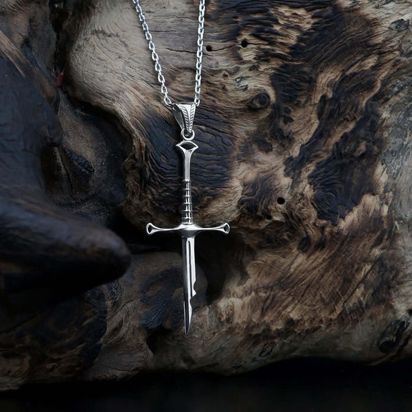 925 Silver Sword Necklace Handmade Warrior Pendant