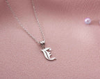 Sterling Silver Initial Necklace: Custom Letter Pendant