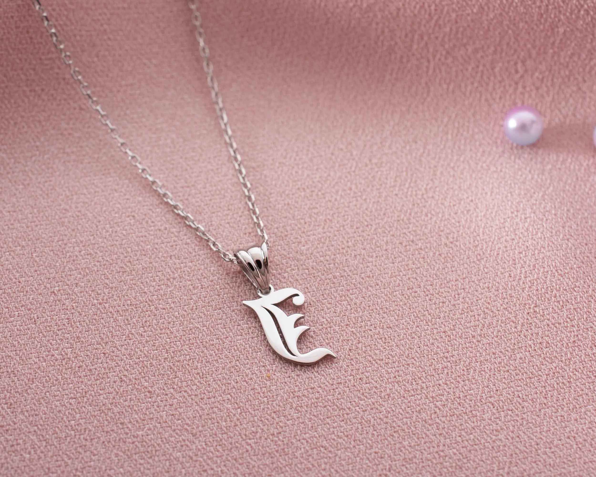 Sterling Silver Initial Necklace: Custom Letter Pendant