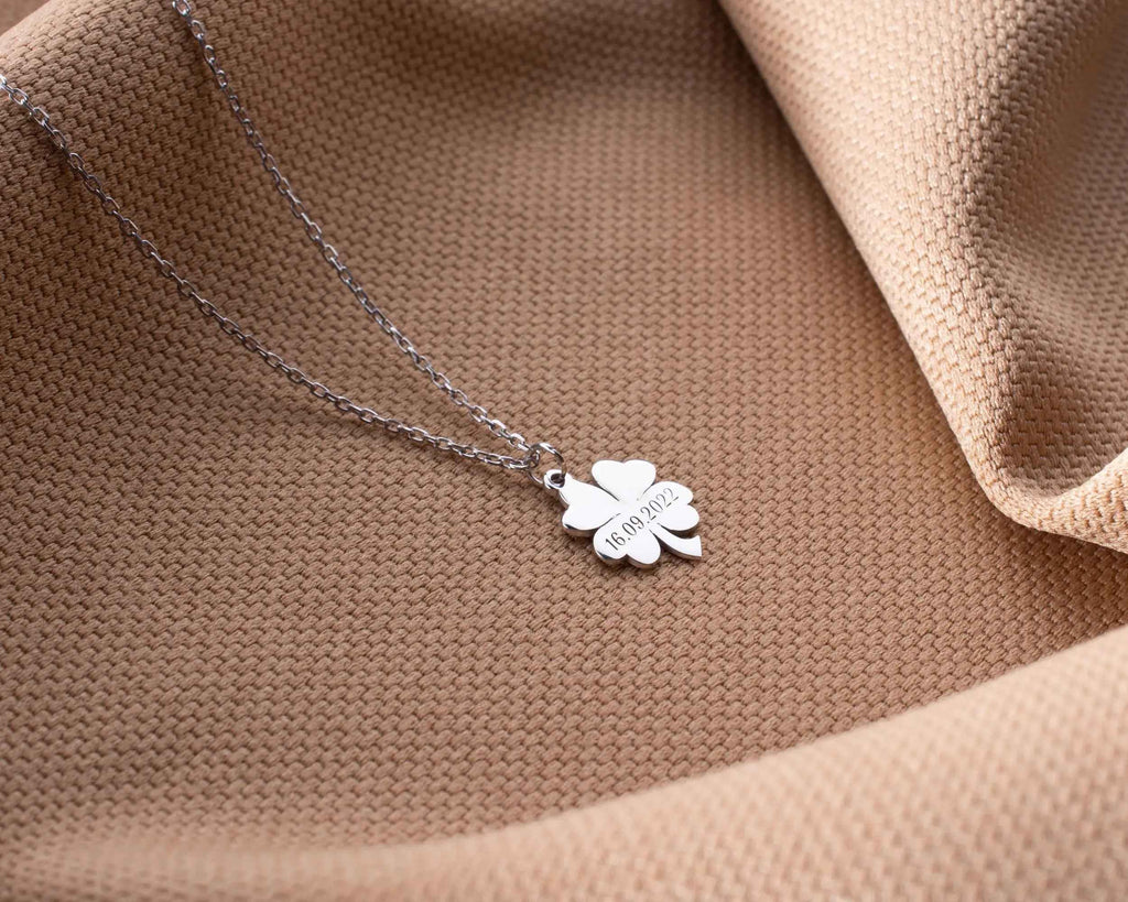 Sterling Silver 4 Leaf Clover Pendant: Good Luck Necklace