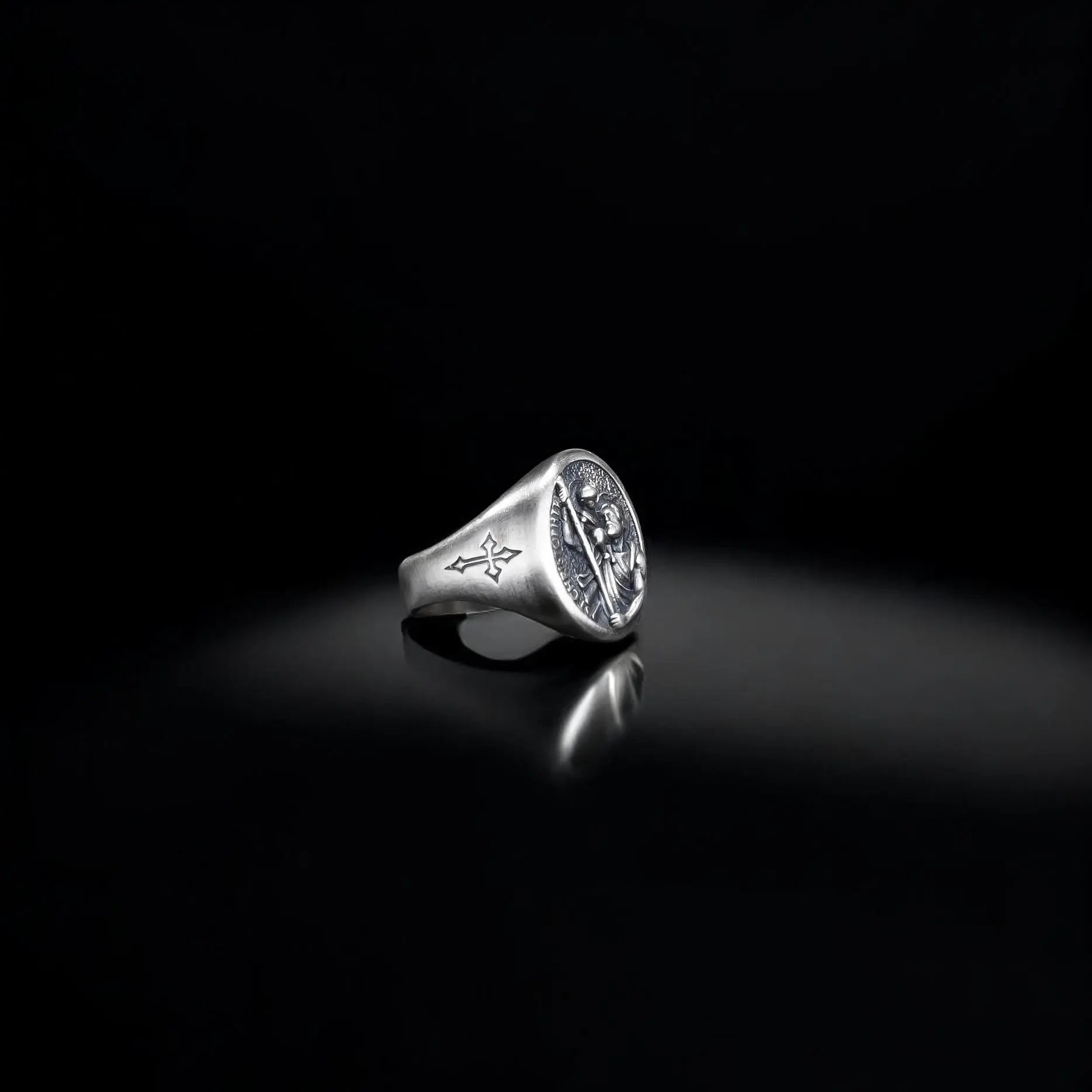 Sterling Silver Saint Christopher Ring: Religious Christian Jewelry   Charmora Jewelry