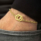 Sterling Silver Geometric Bracelet: Minimal Modern Chain Jewelry
