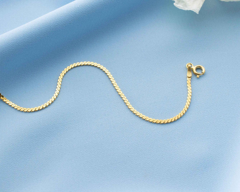 Dainty Sterling Silver Chain Bracelet: Rose Gold, Gold Finish