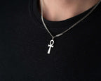 Sterling Silver Egyptian Ankh Cross Necklace: Symbol of Life Pendant   Charmora Jewelry