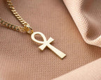Gold Ankh Pendant: Sterling Silver Egyptian Cross Necklace