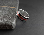 Honeycomb Sterling Silver Ring: Geometric Beehive Jewelry Men   Charmora Jewelry