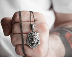 Sterling Silver Lion Head Necklace: Leo Zodiac Pendant, King of the Jungle   Charmora Jewelry