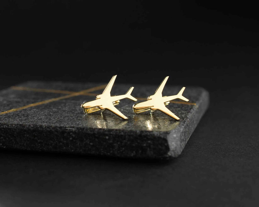 Sterling Silver Airplane Cufflinks, Groom Wedding Gift