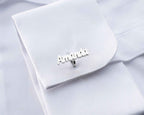Sterling Silver Custom Name Cufflinks: Personalized Groomsmen Gift