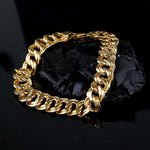 Gold Tone Curb Chain Men’s Bracelet 925 Silver, Gift for Him   Charmora Jewelry
