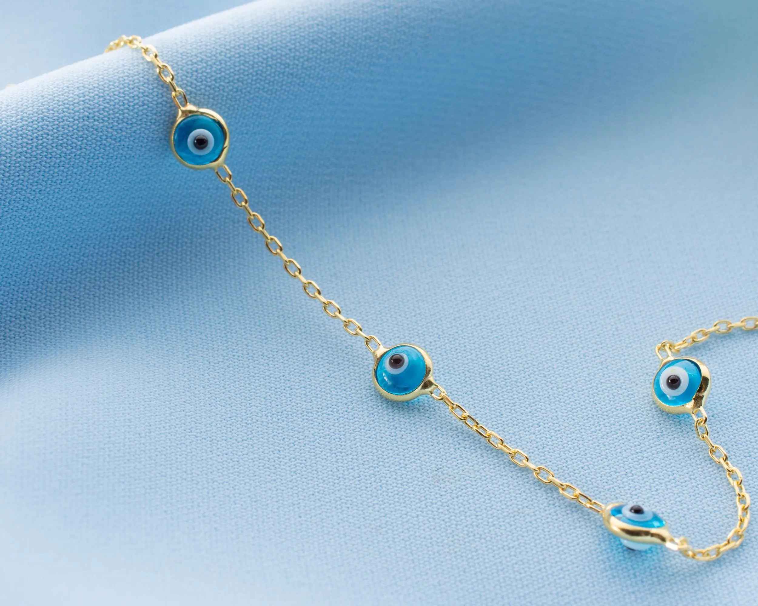 Dainty Sterling Silver Evil Eye Bracelet: Protection Jewelry