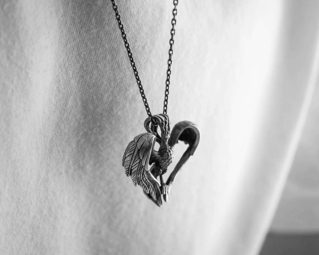 Sterling Silver Phoenix Pendant Necklace: Greek Mythology Gift   Charmora Jewelry