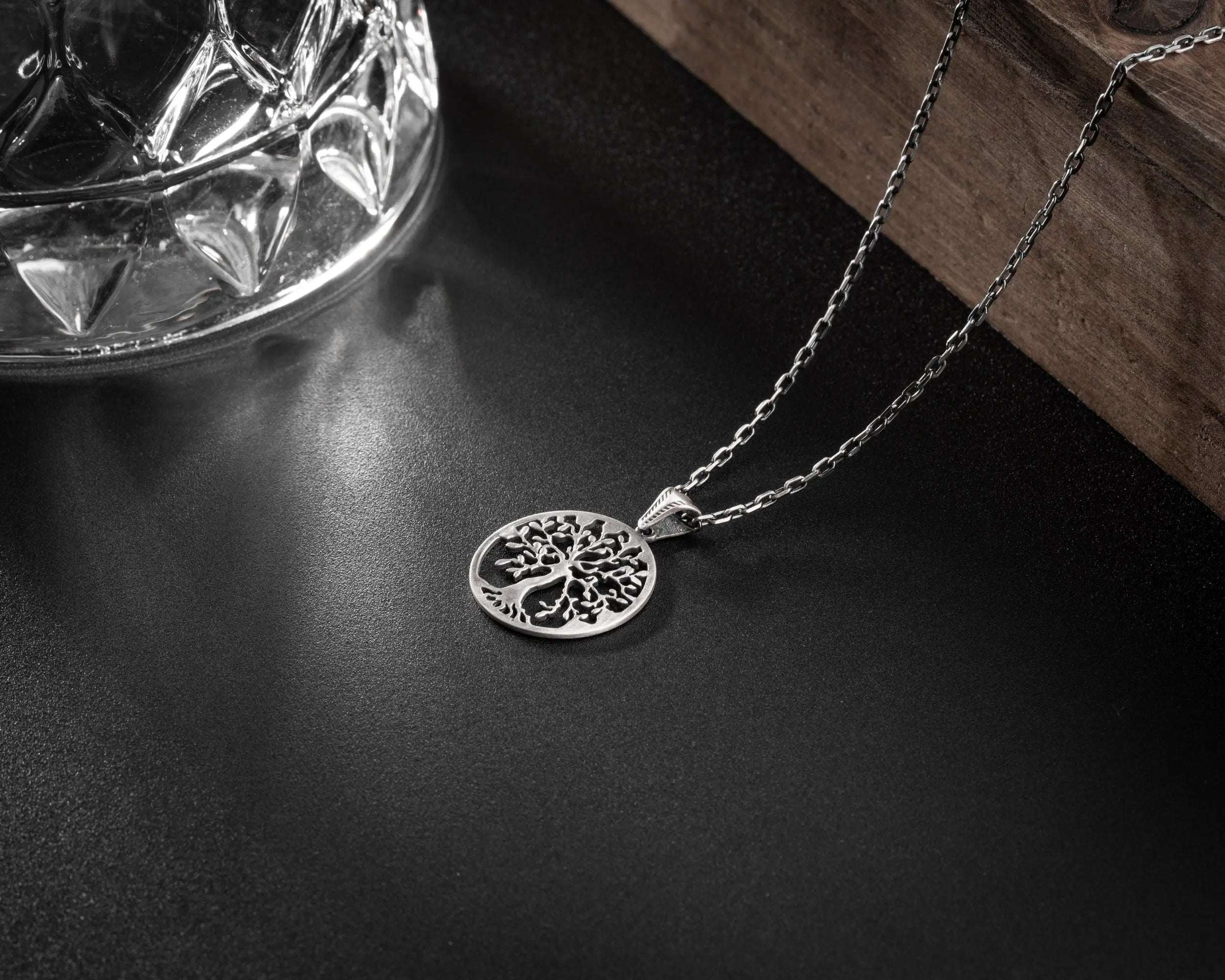 oxidized silver tree of life necklace