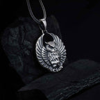 Sterling Silver Owl Pendant Necklace: Open Wings, Night Bird Jewelry