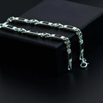 Black Zircon Baguette Stone Bracelet Handmade Sterling Silver Chain   Charmora Jewelry