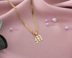 Sterling Silver Initial Necklace: Personalized Gold Letter Pendant