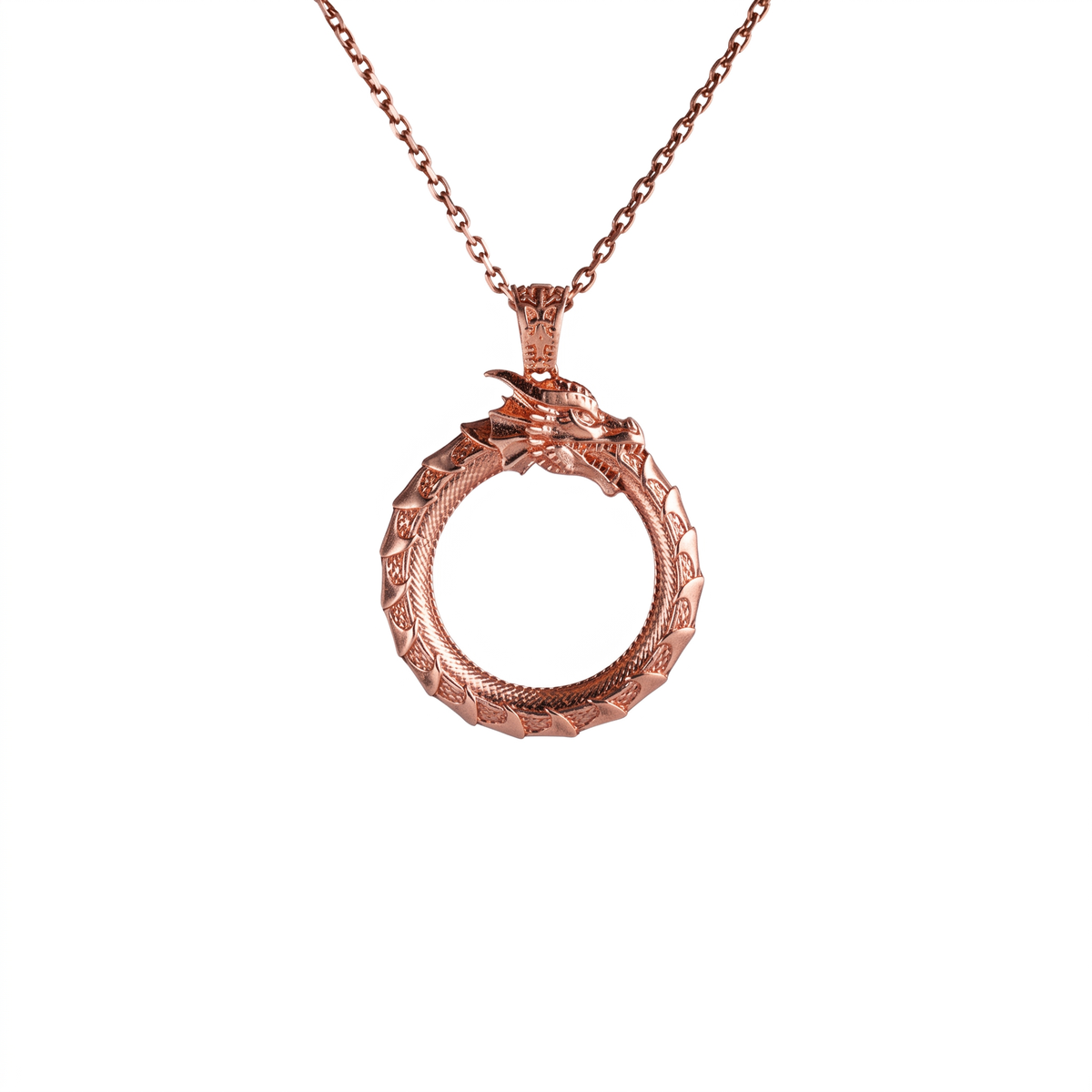 Ouroboros Dragon Eternal Cycle Necklace  Necklace  Charmora Jewelry