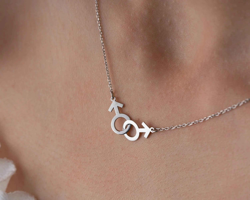 Sterling Silver Gay Pride Necklace: LGBT Jewelry Gift