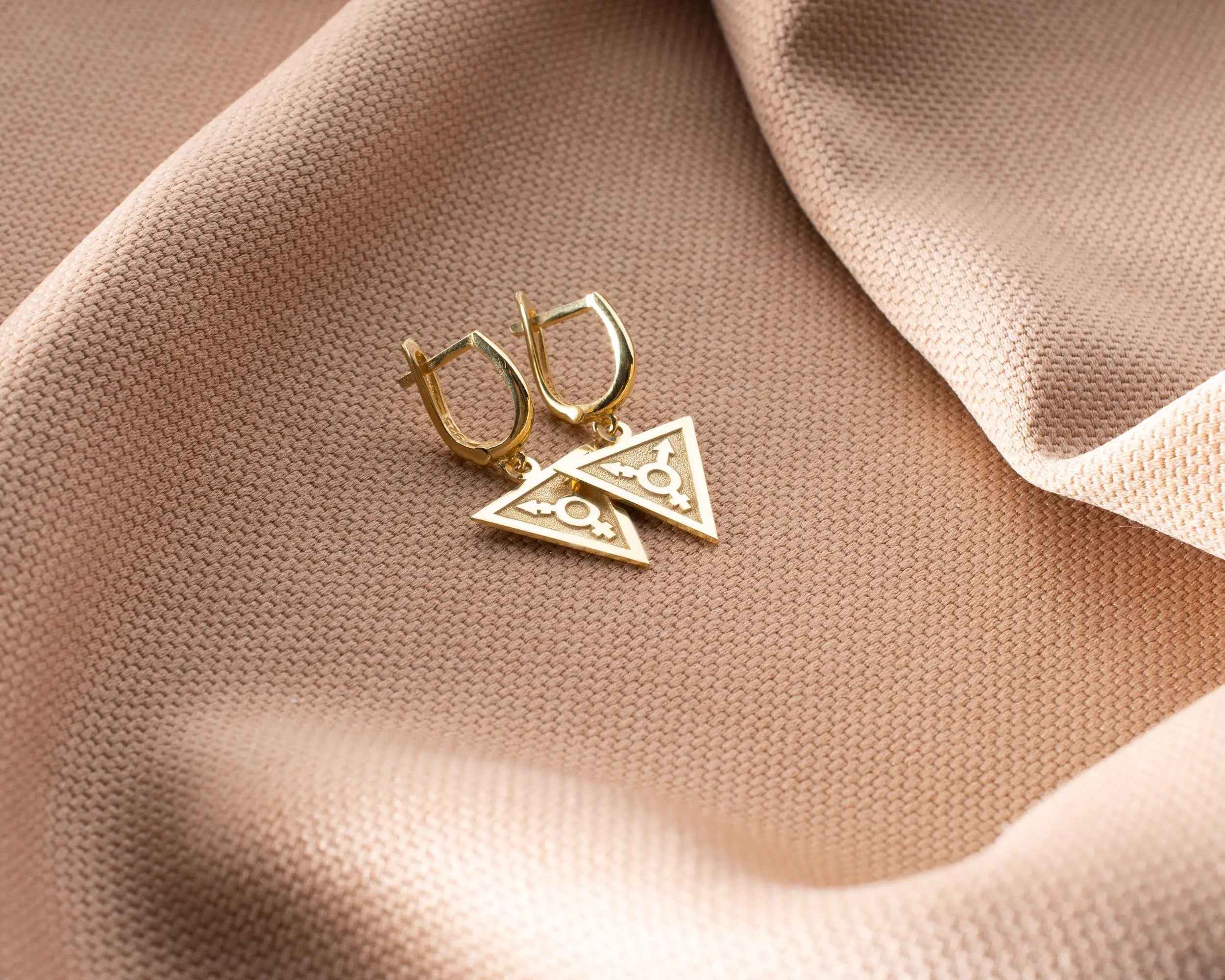 Sterling Silver Transgender Symbol Earrings: LGBTQ Pride Jewelry