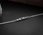 Personalized Sterling Silver Name Bracelet: Curb Chain Gift for Him   Charmora Jewelry