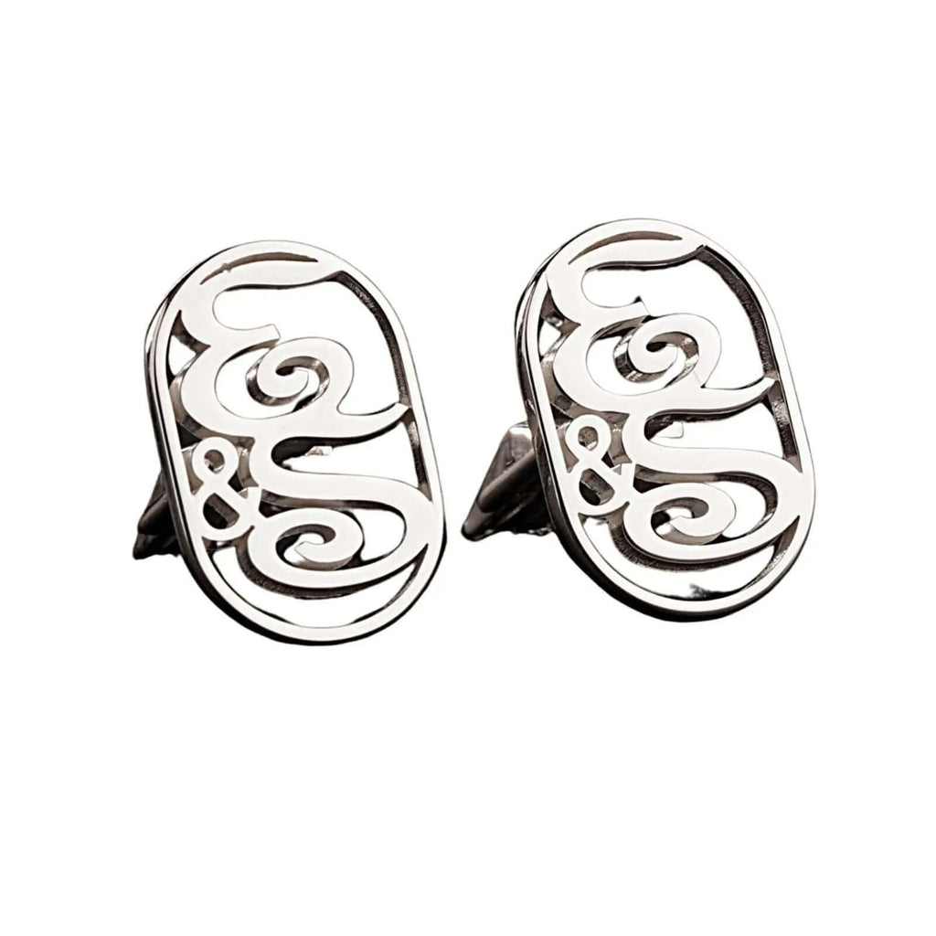 Personalized Sterling Silver Initial Cufflinks Handmade Monogrammed Gift   Charmora Jewelry