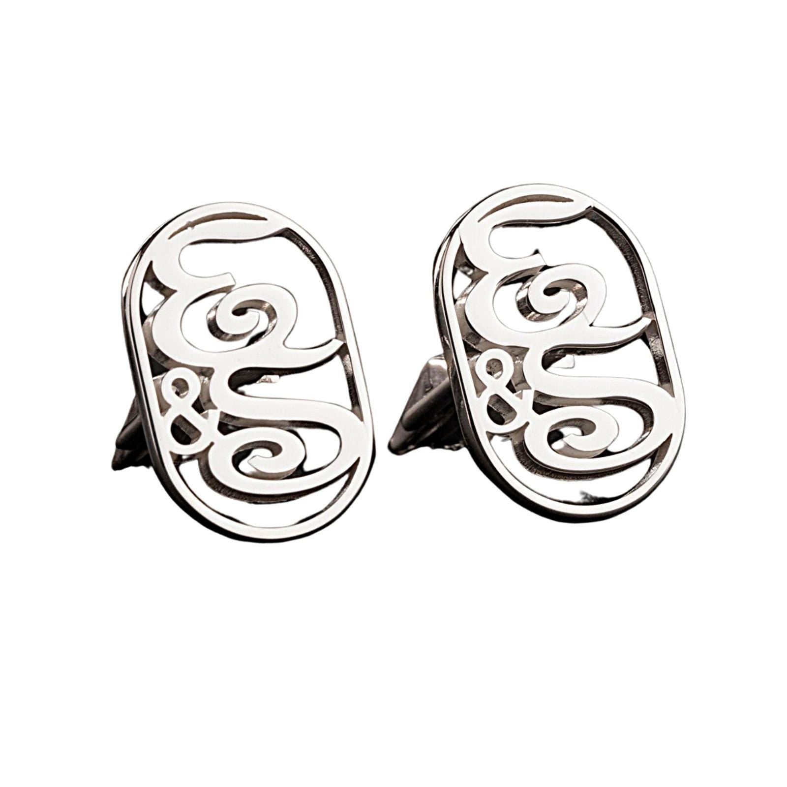 Personalized Sterling Silver Initial Cufflinks – Handmade Monogrammed Gift