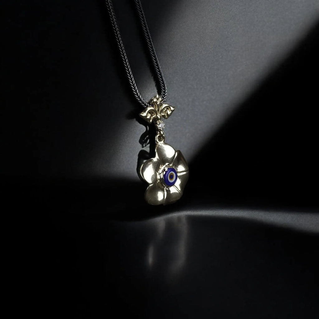 Evil Eye Flower Necklace: Sterling Silver Nazar Protection Pendant   Charmora Jewelry