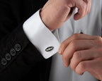 Personalized Sterling Silver Cufflinks: Engraved Initial Wedding Groomsmen Gift   Charmora Jewelry