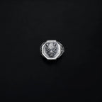 Sterling Silver Oni Mask Ring: Japanese Samurai Biker Jewelry   Charmora Jewelry