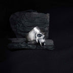 Oxidized Sterling Silver Skull Ring: Gothic Biker Jewelry