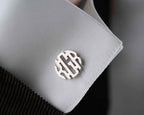 Monogrammed Sterling Silver Cufflinks, Personalized Initial Cuff Links