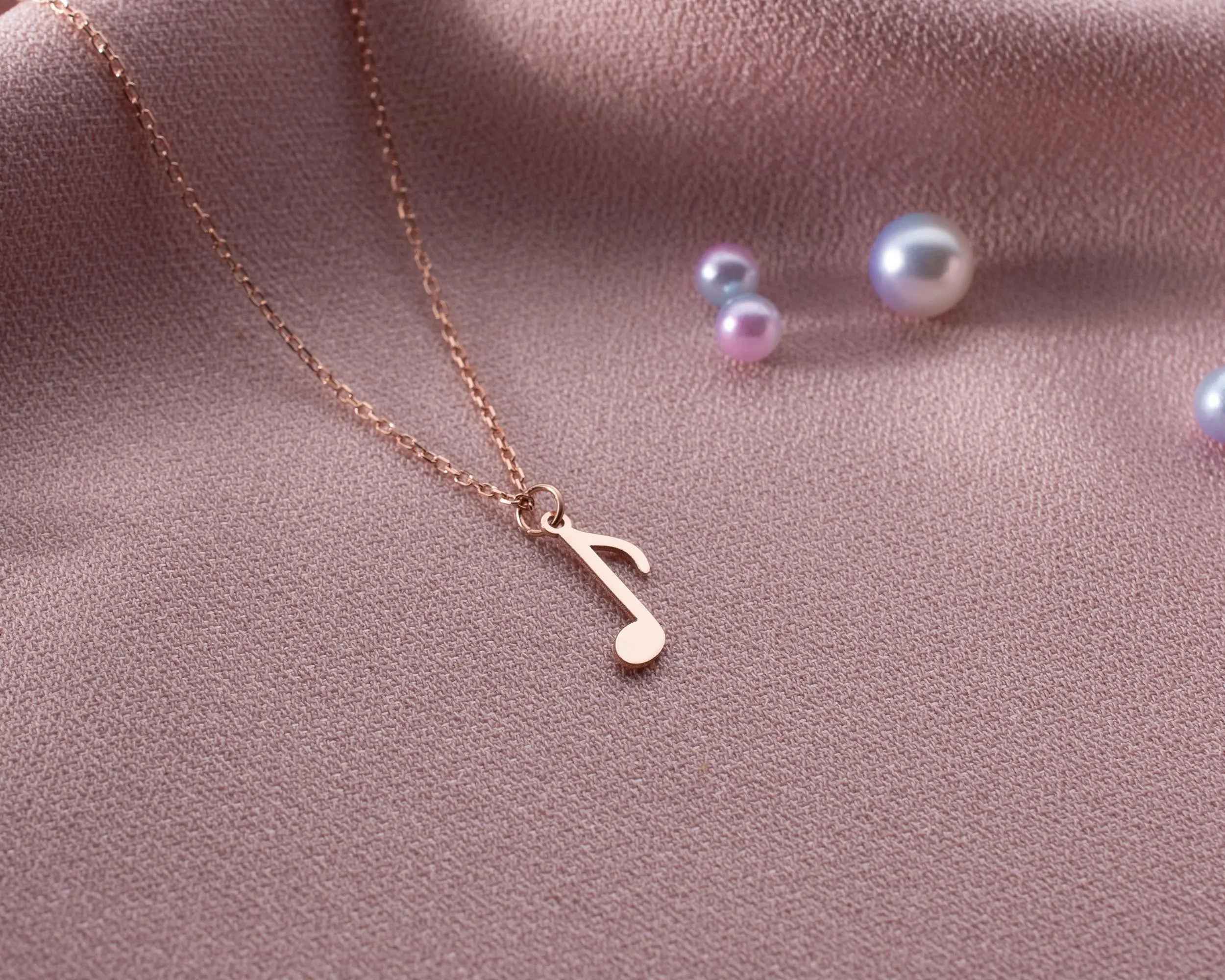 Sterling Silver Music Note Necklace: Musician Gift, 18 Inch Chain