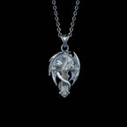 925 Silver Dragon Cross Necklace | Handmade Gothic Faith Men Jewelry