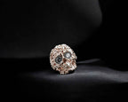Sterling Silver Skull Ring: Gothic Zircon Stone Band