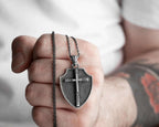 Sterling Silver Cross Necklace: Oxidized Christian Pendant   Charmora Jewelry