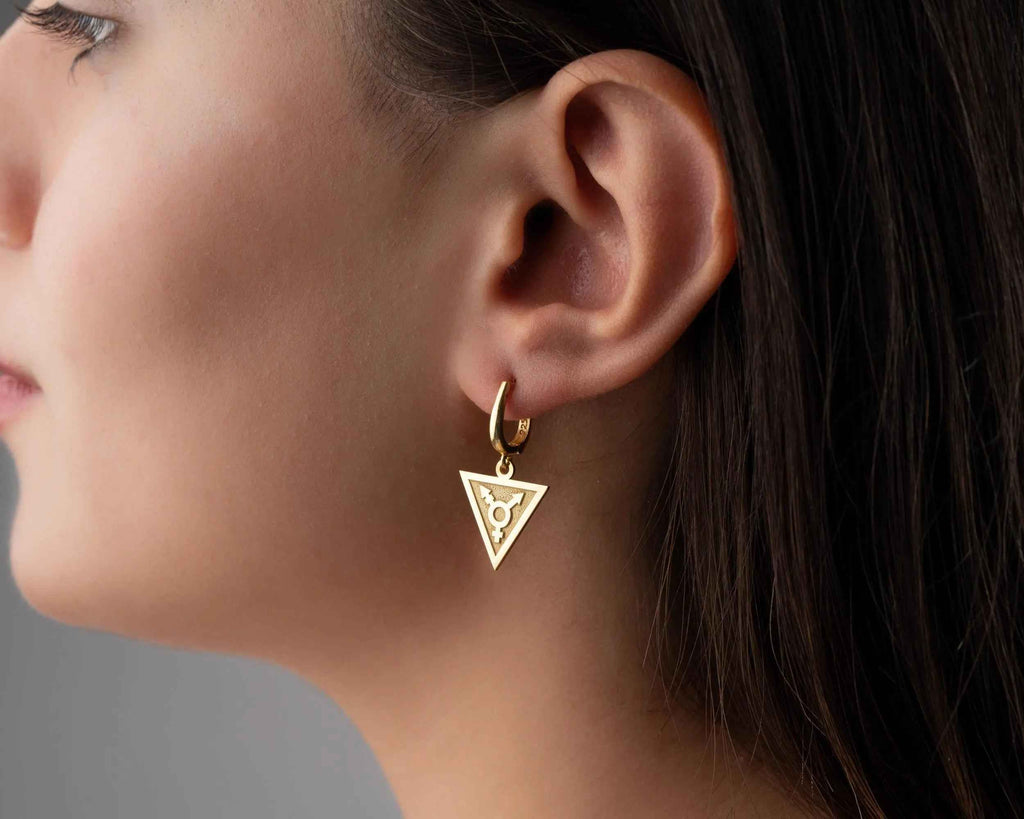 Sterling Silver Transgender Symbol Earrings: LGBTQ Pride Jewelry