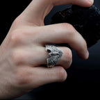 Oxidized Sterling Silver American Eagle Ring: Patriotic Bird Wrap   Charmora Jewelry