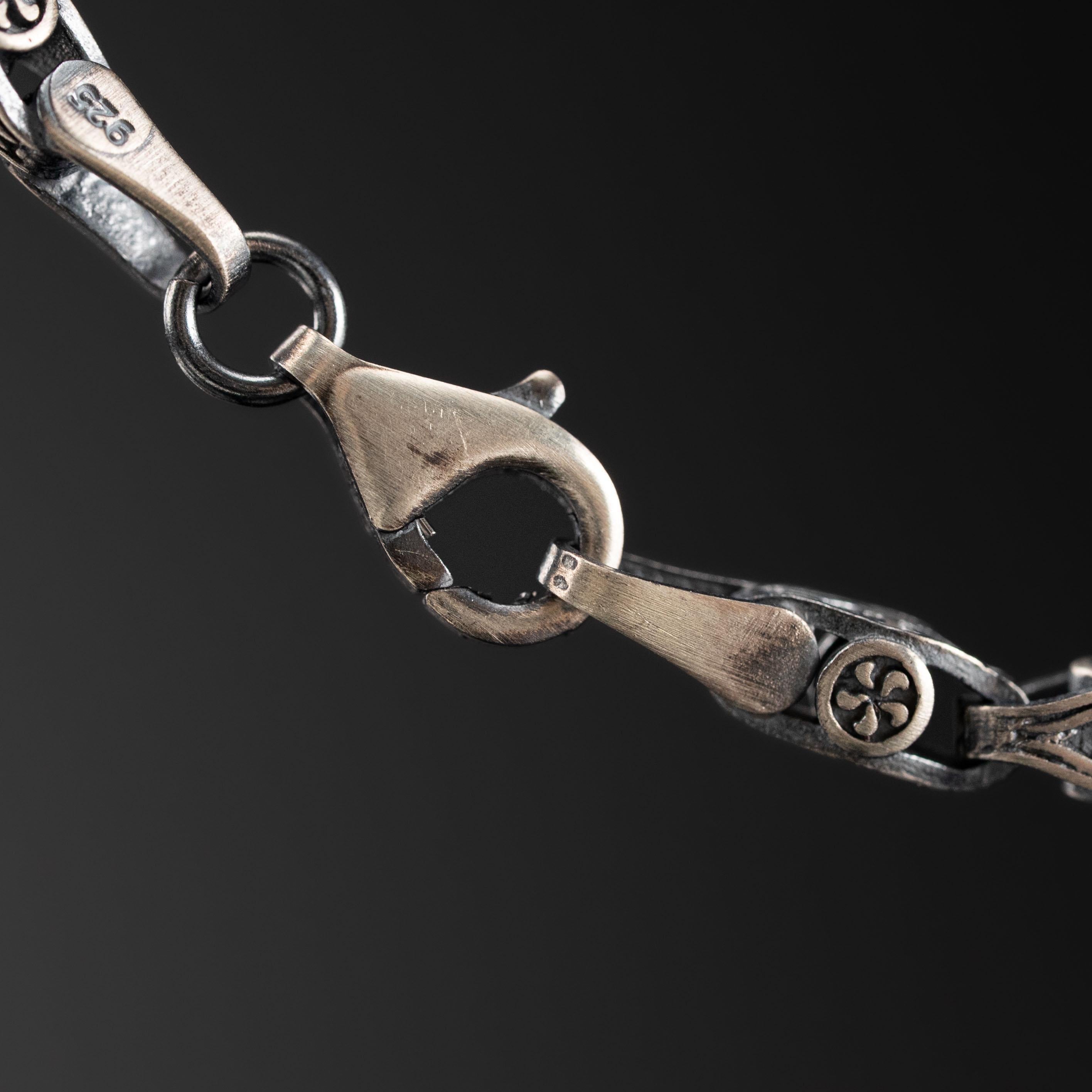 Black Baguette Box Clasp Link Bracelet  Bracelet  Charmora Jewelry