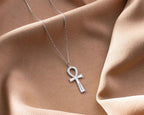 Custom Sterling Silver Ankh Necklace: Personalized Egyptian Jewelry