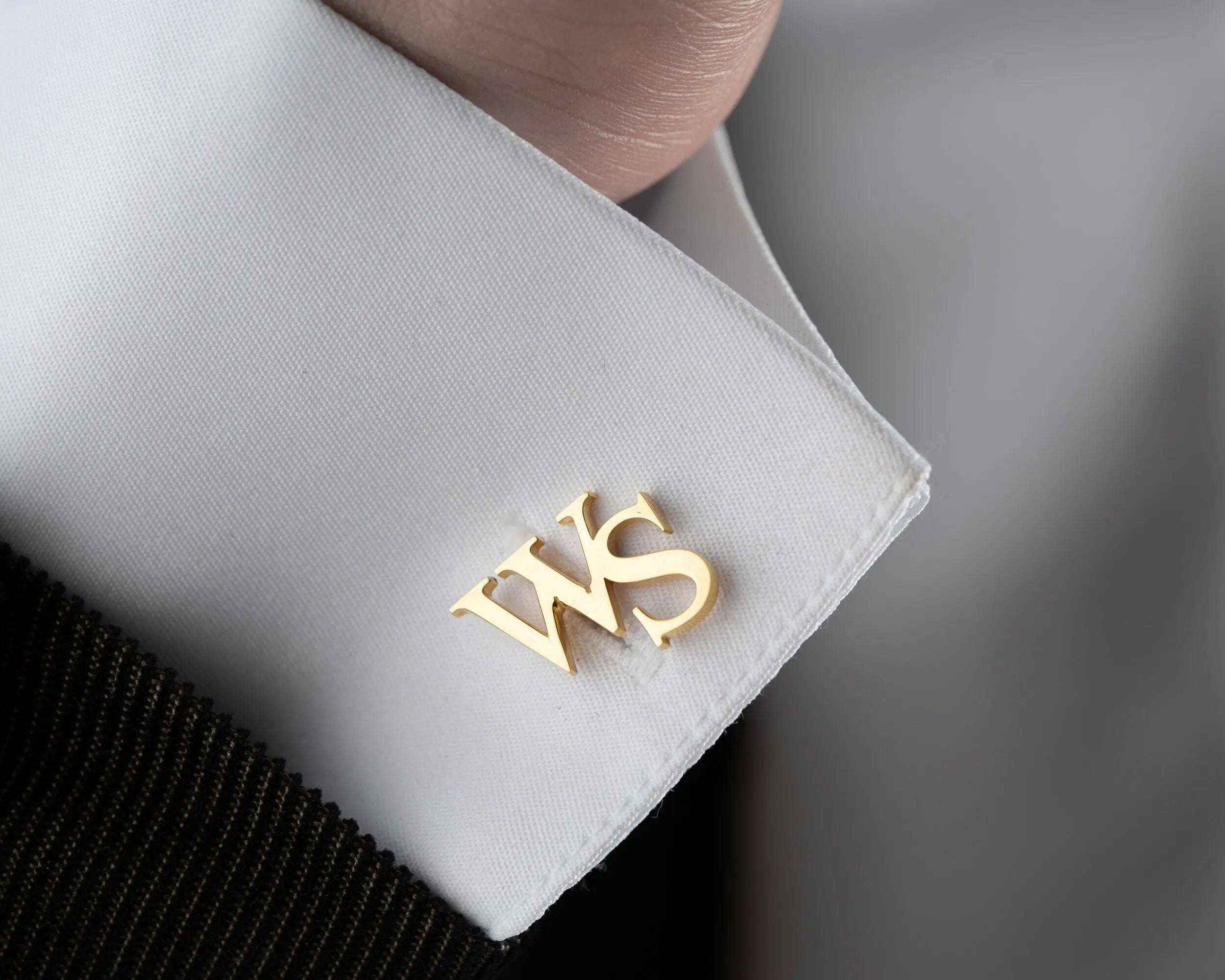 Personalized Initial Cufflinks: 925 Sterling Silver Custom Engraved