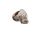 Sterling Silver Skull Ring: Gothic Zircon Stone Band   Charmora Jewelry