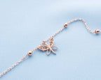Sterling Silver Butterfly Anklet: Dainty Beach Jewelry