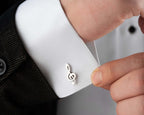 Sterling Silver Music Note Cufflinks: Musician Wedding Groomsmen Gift   Charmora Jewelry