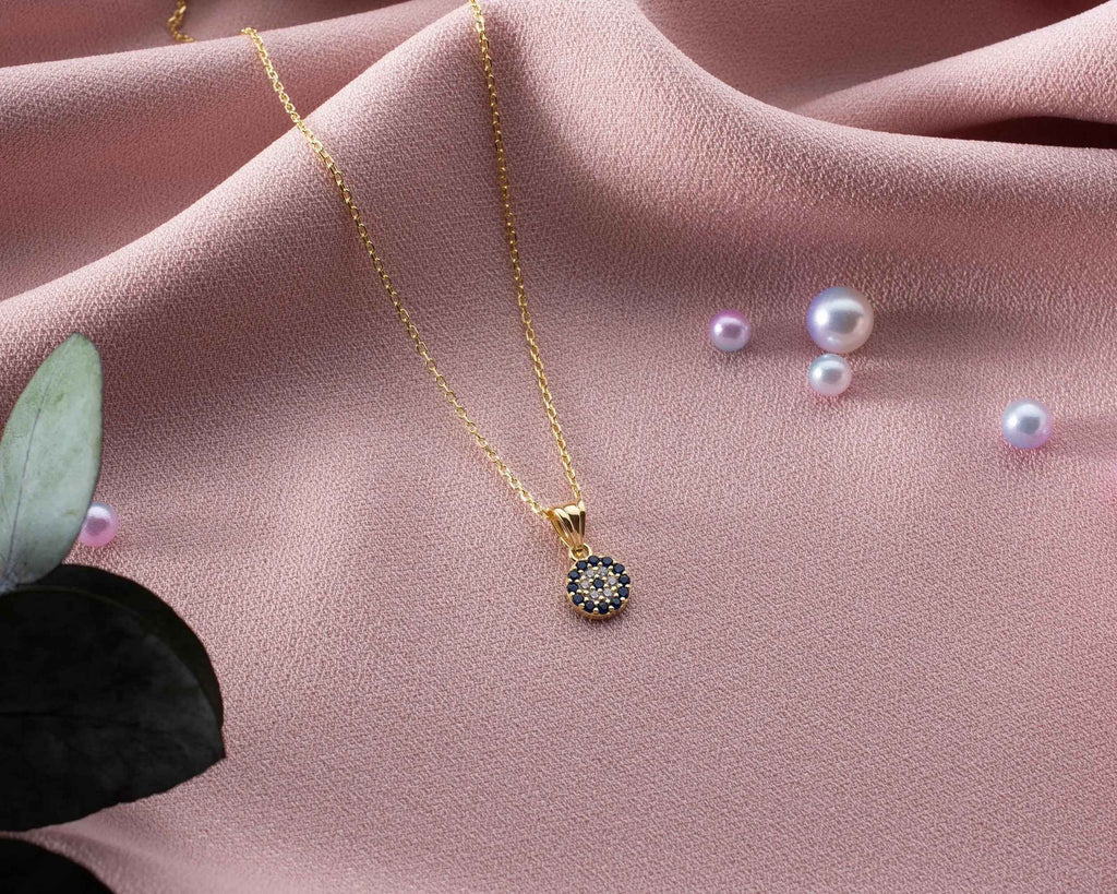 Sterling Silver Evil Eye Necklace: Protective Amulet Pendant